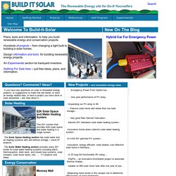 Builditsolar Solar Energy Projects For Do It Yourselfers To Save Builditsolar Solar Energy Projects For Do It Yourselfers To Save Money And