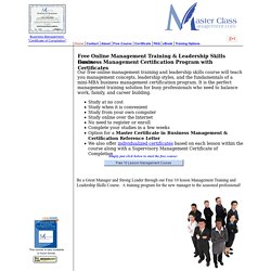 Free Online Business Management Training Leadership Skills Free Online Business Management Training Leadership Skills Certification