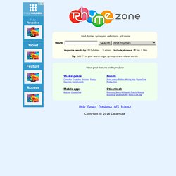 rhymezone rhyming dictionary and thesaurus pearltrees