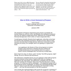 how to write statement of purpose